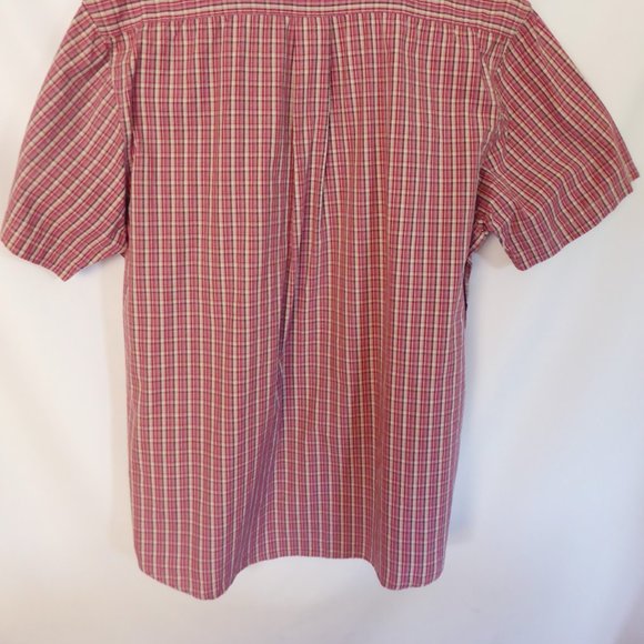 SONOMA BRAND RED BROWN WHITE PLAID BUTTON DOWN SHIRT (PRE-OWNED) LARGE - Picture 7 of 7
